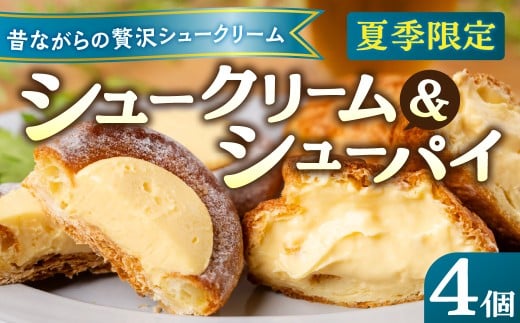 《季節限定》4個セット シュークリーム シューパイ シューアイス 選べる 4個  デザート スイーツ 洋菓子 小分け 冷凍 パティスリーマツキ 夏季限定 期間限定 アイス 飛騨 お試し [Q2995]
