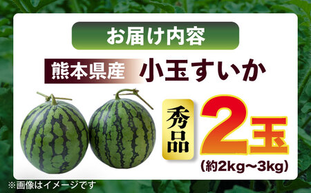 【2026年5月より発送 数量限定】小玉すいか 秀品 2玉 計約2kg~3kg スイカ[AYAT008]