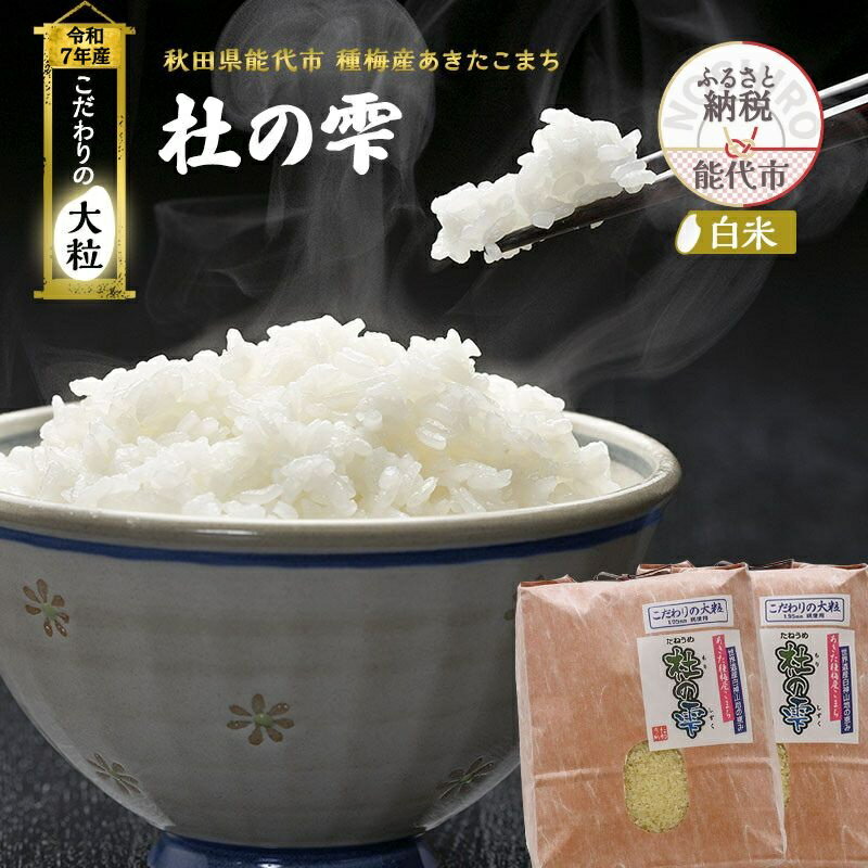 【ふるさと納税】令和7年産 新米 米 お米 定期便12ヶ月 白米 秋田県産 あきたこまち あきた種梅産こまち 杜の雫 こだわりの大粒 18kg(9kg×2袋)×12回 合計216kg　お届け：2025年10月中旬より順次発送予定です。