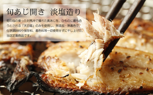 唐津産【無添加・無着色】旬アジ 干物セット 手造り 唐津こだわりの唐津産旬アジ開き（淡塩造り）（醤油みりん干し） 各5枚入 「2024年 令和6年」