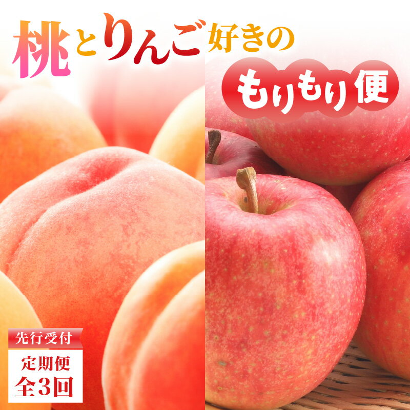 【ふるさと納税】 ≪先行受付≫桃とりんご好きのもりもり便【定期便全3回】 白桃 サンふじ りんご フルーツ 果物 産地直送 定期便 山形県 大江町 桃 モモ もも りんご 林檎 りんご 秀品 山形 果実 旬のフルーツ