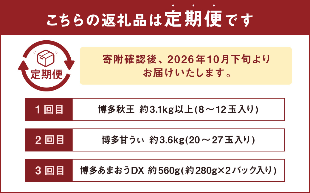 【3回定期便】福岡のリッチなフルーツ定期便 くだもの いちご キウイ 柿 【2026年10月下旬～12月下旬発送予定】