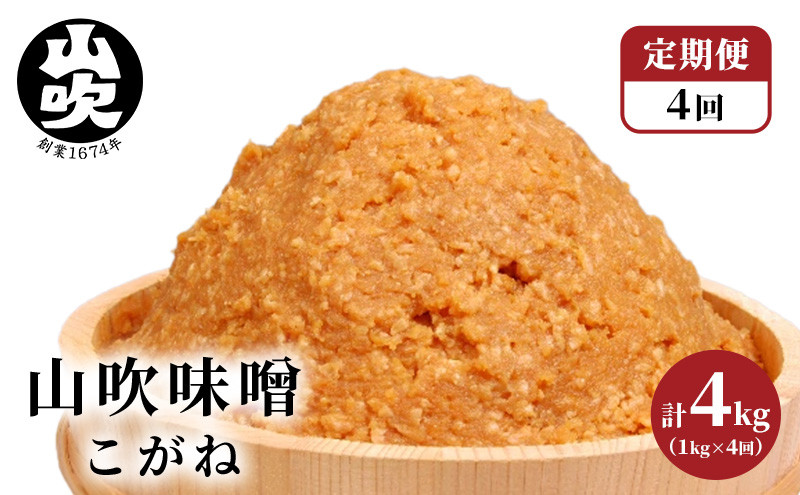 
【固定月 定期便】山吹味噌　こがね　4kg （1kg×年4回分） [№5915-0936]
