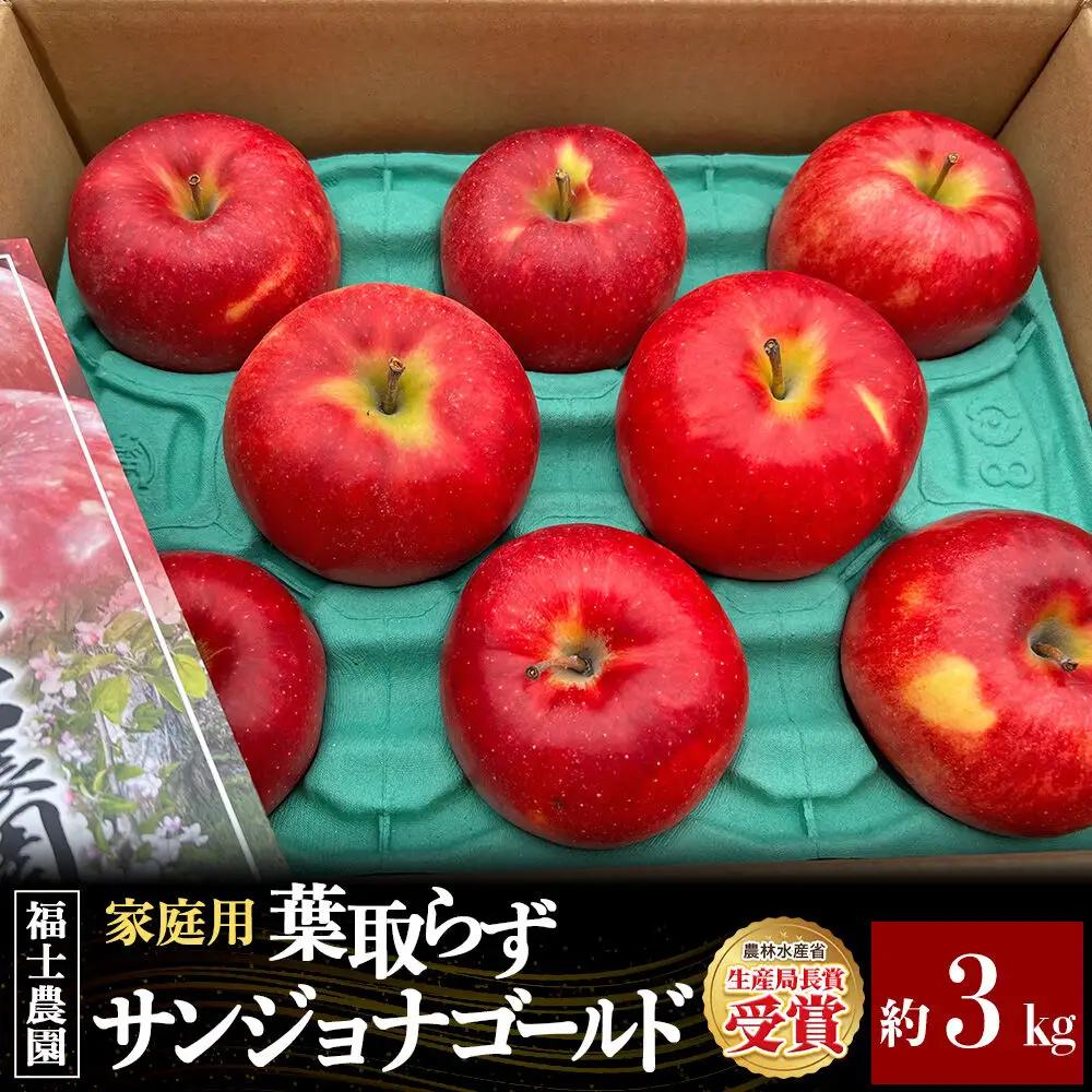 【26年10月～発送】りんご 葉とらず サンジョナゴールド【家庭用】約3kg 青森県 弘前市