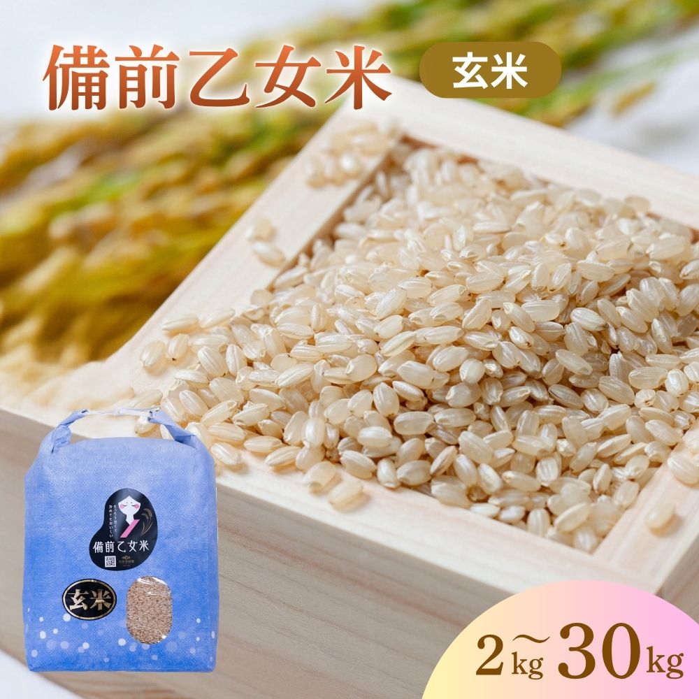 【ふるさと納税】 令和8年産 新米 先行予約 備前乙女米 玄米 2kg 4kg 5kg 10kg 20kg 30kg 岡山県産 | 米 お米 白米 精米 特A きぬむすめ 石原果樹園