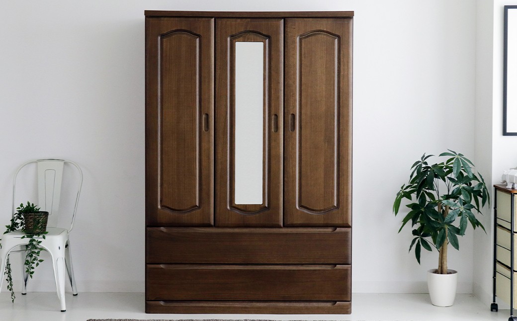 
            ミリオンⅢ120服吊 NA・BR タンス 引出し 箱組仕様 桐材 木目 フルオープン三段レール 日本製 家具 インテリア 福岡県 柳川市 送料無料
          