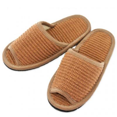 ふるさと納税 宮城県 スリッパ インドコットンSサイズ ブラウン つま先滑り止め付き