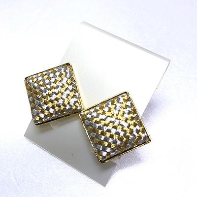 ふるさと納税 伊賀市 (組紐)イヤリング　角張　金銀 |  | 01