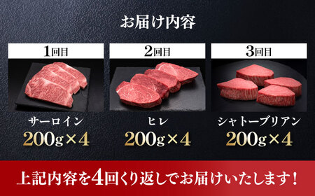【全12回定期便】博多和牛 食べ比べ ステーキ [ABCL147] 200g×4枚