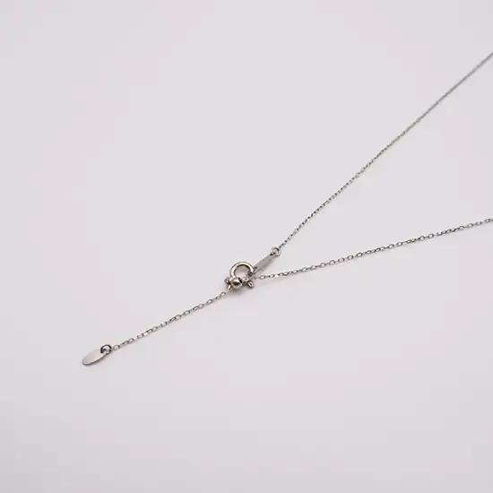 2064 Pt　あこやベビーパール3.5～4.0㎜　ダイヤモンド0.14ct　スライドタイプネックレス