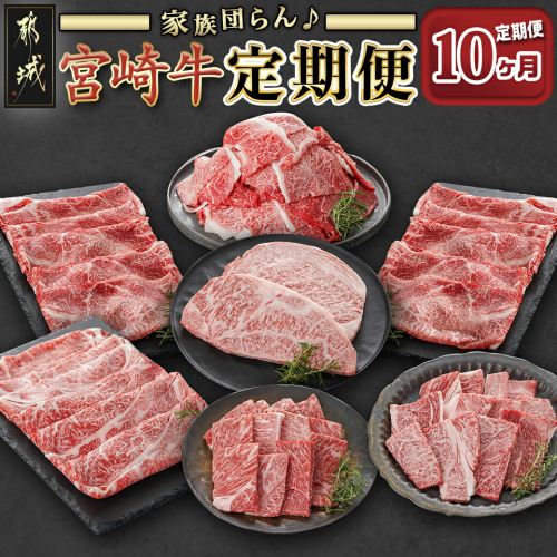 家族団らん♪宮崎牛定期便(10ヶ月)_T220-10-6501