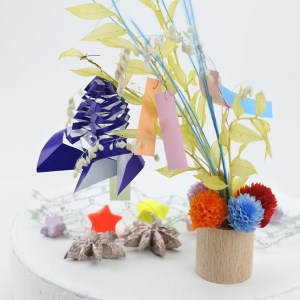 七夕・織姫・彦星 [笹の葉かざりとお星さま] 手作りキット・親子で作れる動画付き【0335】