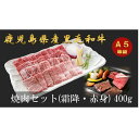 【ふるさと納税】A5等級 鹿児島県産 黒毛和牛 焼肉 セット 400g ( 霜降 200g×1 赤身 200g×1 ) | 肉 お肉 牛肉 和牛 にく 精肉 やきにく 焼き肉