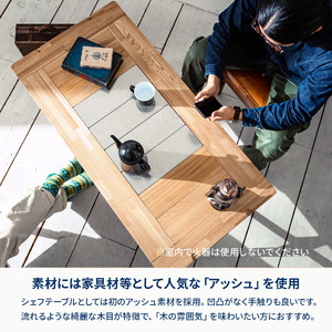 【 Hilander（ハイランダー) 】ＣＨＥＦ ＴＡＢＬＥ（シェフテーブル）ＬＩＧＨＴ 120サイズ　ダークブラウン×ブラック_OS226-0031