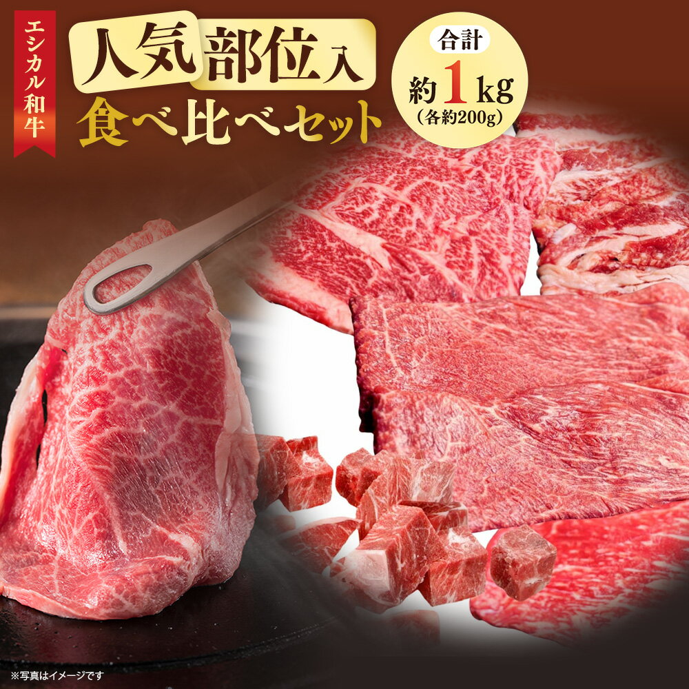 【ふるさと納税】【エシカル和牛】あか牛の極み・人気部位食べ比べセット 計約1kg 各約200g 肩ロース モモ カタ カルビ バラ あか牛 和牛 牛肉 肉 お肉 薄切り スライス しゃぶしゃぶ すき焼き 鉄板焼 鍋 煮込み 焼肉 BBQ セット 国産 九州 熊本県 個装 冷凍 送料無料