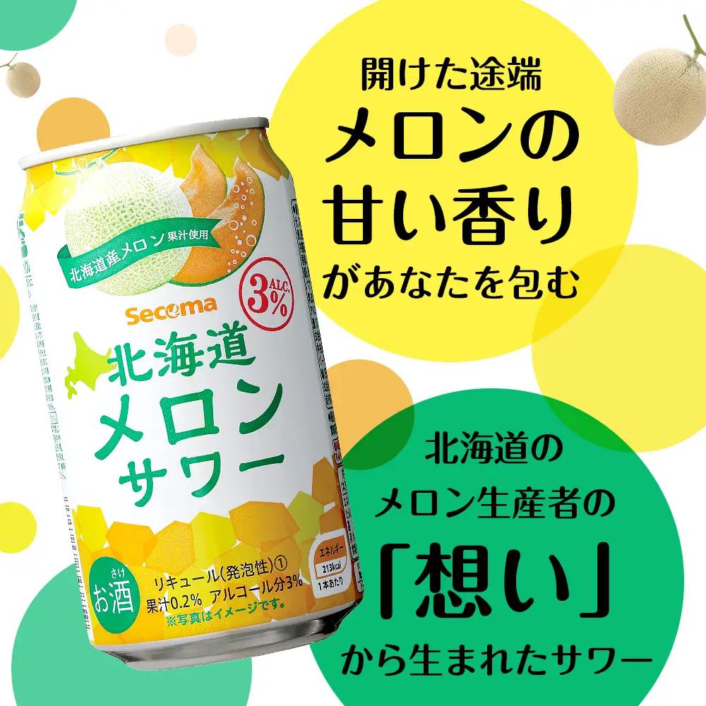 【定期便12ヶ月】北海道 メロンサワー ×2箱 (1箱 350ml 24本) サワー メロン 酒 セイコーマート セコマ Secoma
