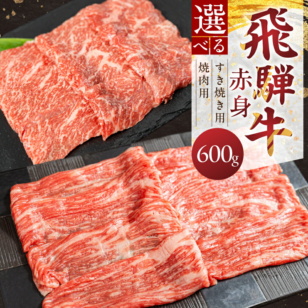 【ふるさと納税】 【選べるカット】飛騨牛 赤身 すき焼き用／焼肉用 600g すき焼き 焼肉 牛肉 肉 お肉 すきやき スキヤキ 焼き肉 黒毛和牛 ブランド牛 お取り寄せ ギフト 贈答 プレゼント 山武商店 岐阜県 飛騨市 飛騨高山