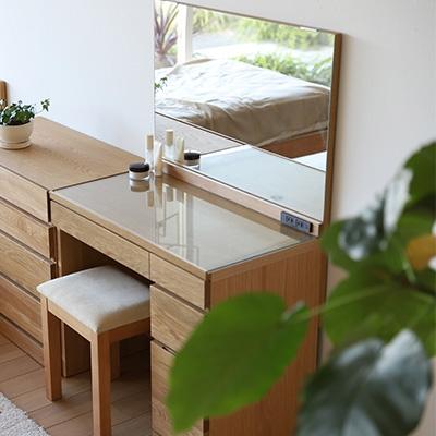ふるさと納税 筑後市 木製ドレッサー 化粧台 鏡台 レッチェ80ドレッサーホワイトオーク【10年保証】【高野木工】 |  | 03