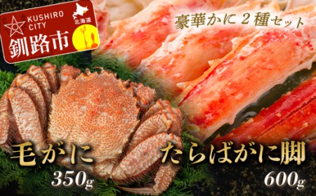 【期間限定！寄附額改定↓！】【蟹のゴールデンコンビ！】ボイル毛ガニ350g×1尾&タラバカニ脚600g ふるさと納税 かに 蟹 F4F-5340
