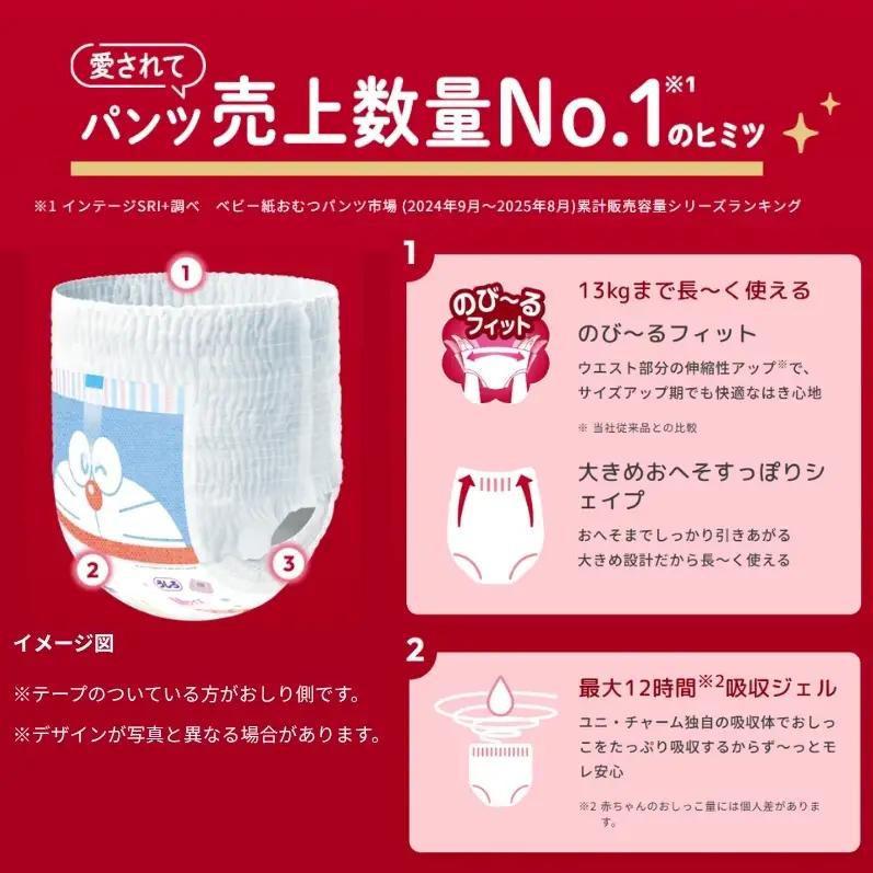 マミーポコパンツＭサイズ パンツタイプ 50枚×3パック（150枚） ドラえもん 