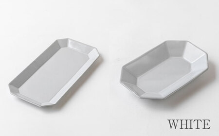 【美濃焼】DesPres-デプレ- 八角 長角 プレートM/S WHITE、BLACK 4枚セット｜食器 皿 ケーキ デザート 美濃焼 取り皿 セット 小皿 ケーキ皿 デザート皿 おしゃれ アンティー