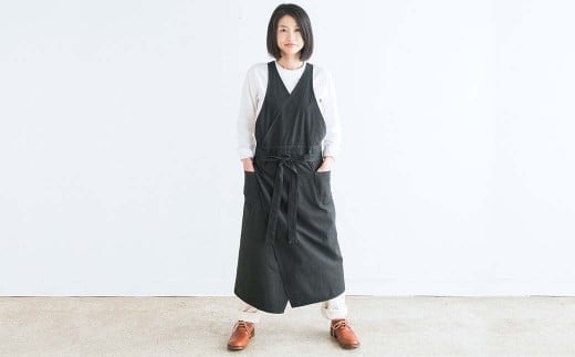 カシュクールエプロン_チャコール S-UW-A09A