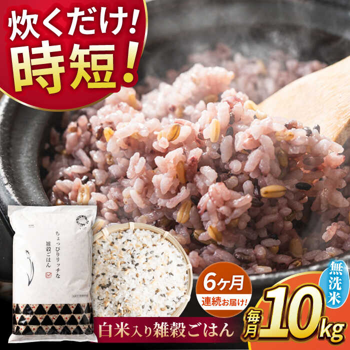 【ふるさと納税】《 新米先行予約 》【全6回定期便】2025年10月より順次発送 水研ぎ不要 雑穀ごはん 無洗米 10kg 【有限会社 農産ベストパートナー】[ZBP151] 雑穀米 雑穀 米 無洗米 無洗 ひのひかり 人気 おすすめ口コミ 送料無料