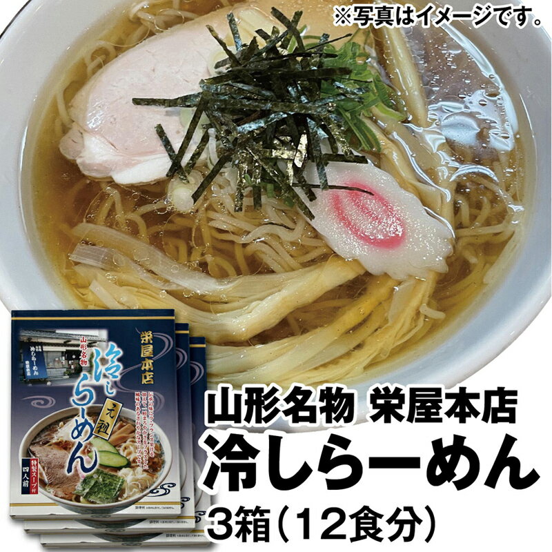 【ふるさと納税】 栄屋本店 山形名物 元祖冷やしらーめん 乾麺 箱入り（特製スープ付き 2人前×2袋）3箱 F2Y-3973