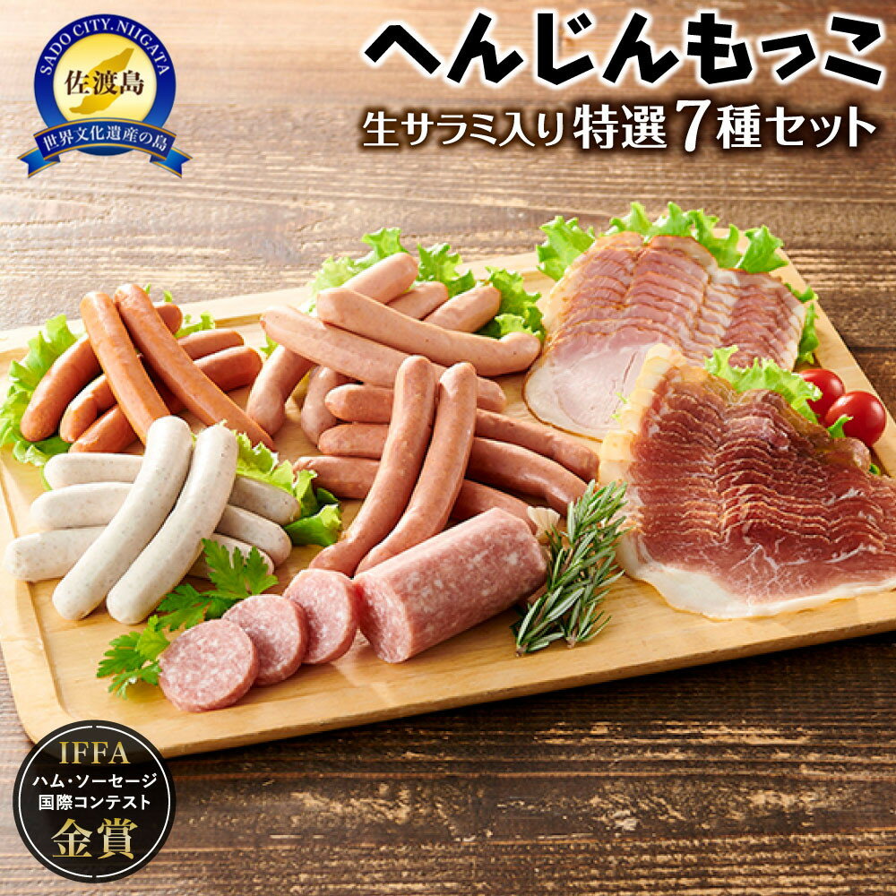 【ふるさと納税】サラミ ソーセージ ハム 7種 980g | 肉 お肉 にく 食品 国産 人気 おすすめ 送料無料 ギフト 詰め合わせ セット ウィンナー ウインナー 生ハム 豚肉 食べ比べ へんじんもっこ
