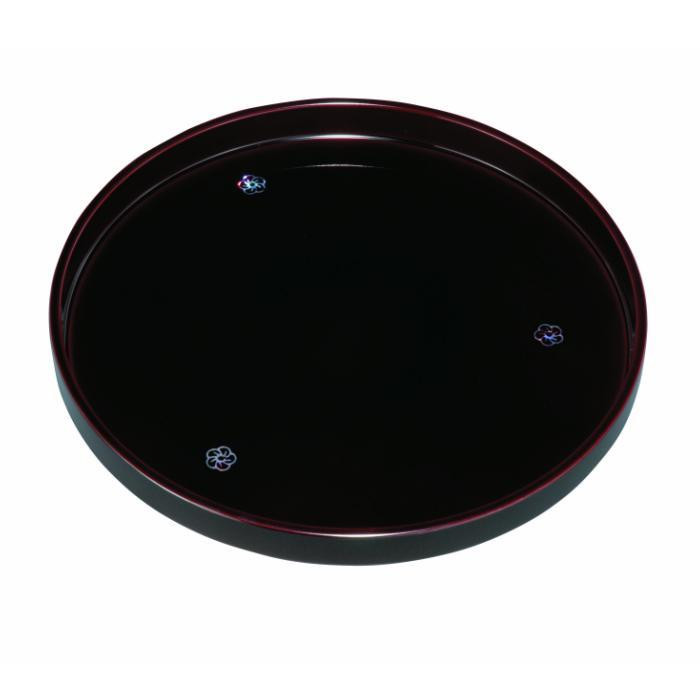 丸盆 30cm 溜 貝張 やまと梅 ［YG468］ 303446_CC466