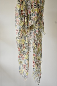 【富士の伏流水で織りなす高級天然素材ストール】スティグ・リンドベリ　ハーバリウム　シロ NSAB001