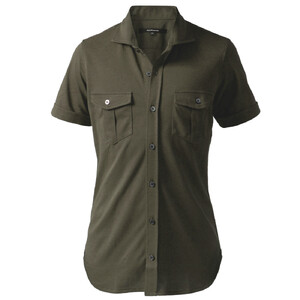 DJS-003 decollouomo メンズパイロットシャツ半袖（生地／コンコルド）オリーブ／XLサイズ