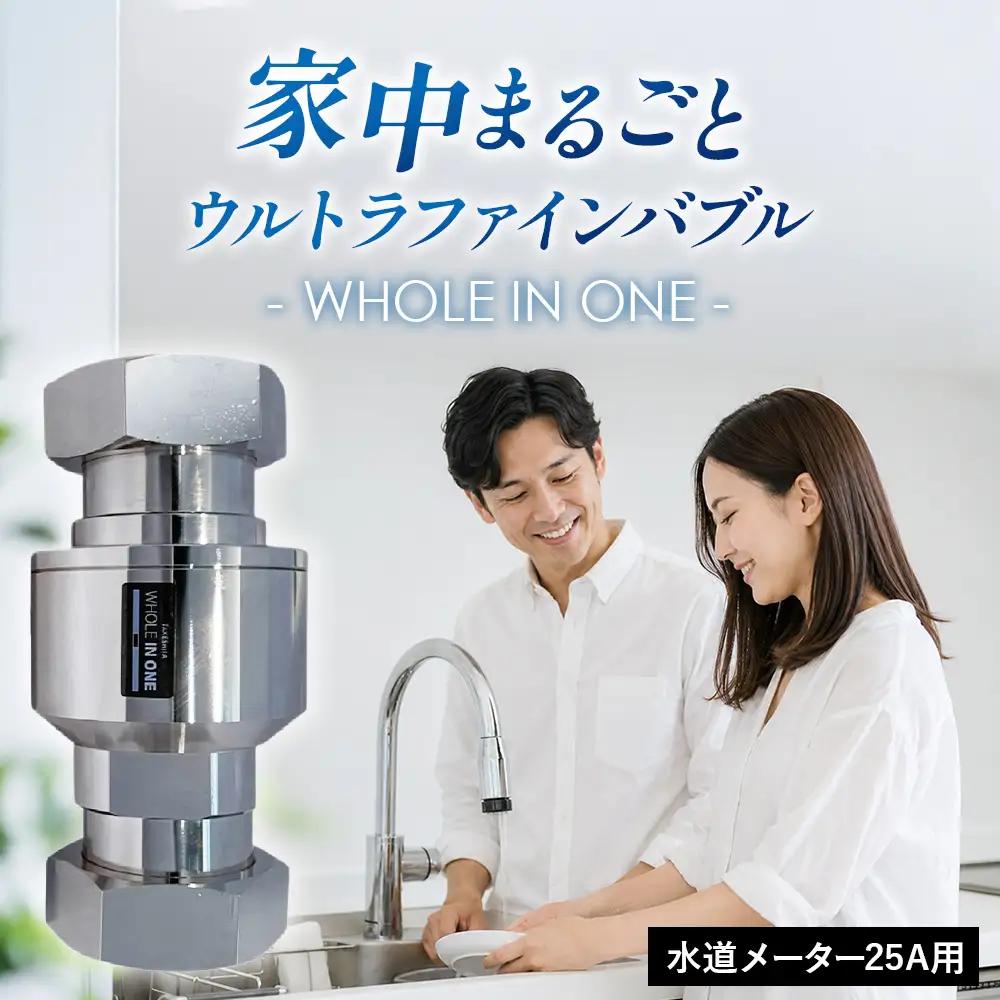 ウルトラファインバブル 水道メーター25A用 WHOLE IN ONE TFB30-N2 ／ 家中ファインバブル バイオフィルム対策 水回り 洗浄 保湿 保温 節水 節約 キッチン シンク 浴室 洗面所 トイレ 洗濯機 毛穴ケア 美容 リラックス シャンプー 洗剤 泡立ち 泡切れ 掃除 排水溝掃除 ウルトラファインバブル水 兵庫県 No.489