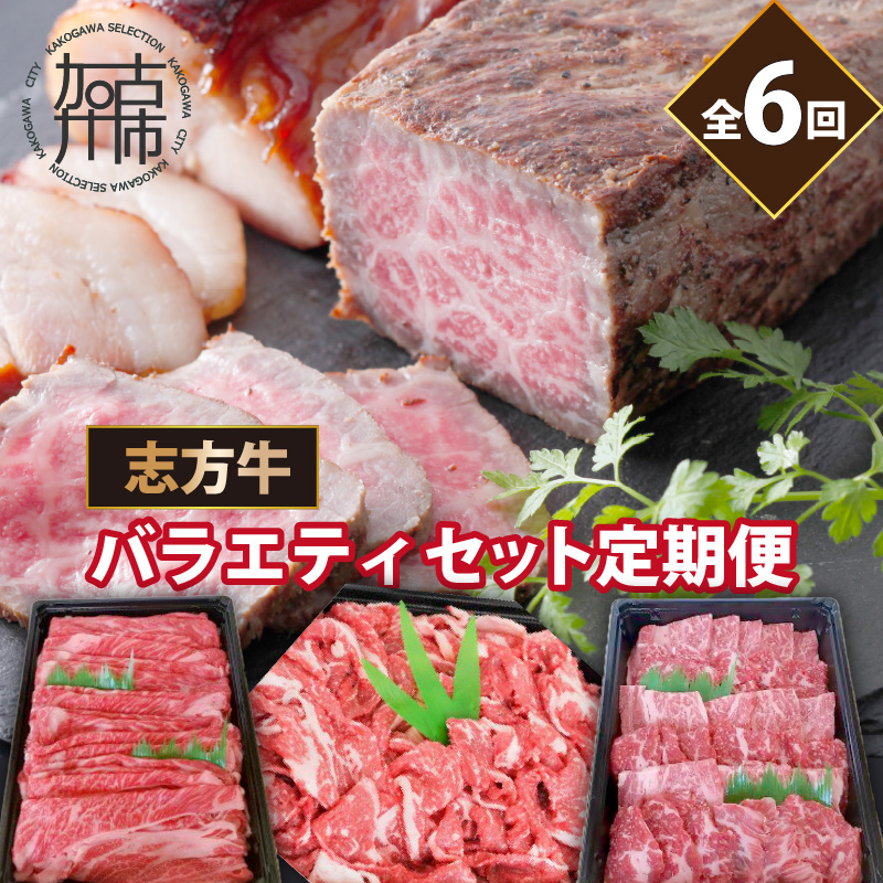 志方牛バラエティセット(定期便全6回)《 定期便 肉 国産 牛肉 牛 国産牛 すき焼き 焼肉 ローストビーフ 焼き豚 オードブル 志方牛 》【2409A00308】_イメージ1