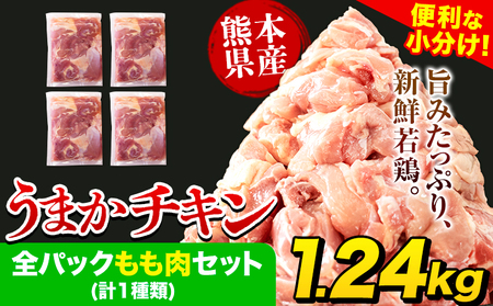 鶏肉 もも肉 1.24kg カット済 小分け 熊本 | 鶏肉