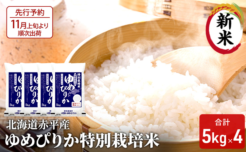 【先行予約2025年産米・11月上旬より順次出荷】北海道赤平産 ゆめぴりか 20kg (5kg×4袋) 特別栽培米 米 北海道 お米 ふるさと納税 