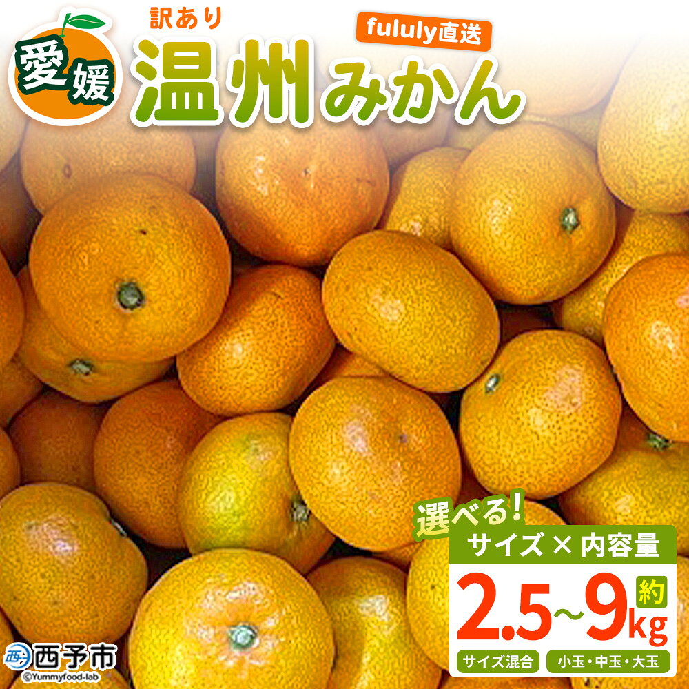 【ふるさと納税】＜fululy直送 温州みかん 訳あり 約2.5/3/4.5/5/9kg＞『2026年11月上旬〜2026年12月中旬迄に順次出荷』 選べる ワケアリ サイズ混合 S M L 小玉 中玉 大玉 果物 フルーツ 蜜柑 うんしゅう 柑橘 家庭用 直送 愛媛県 西予市【常温】