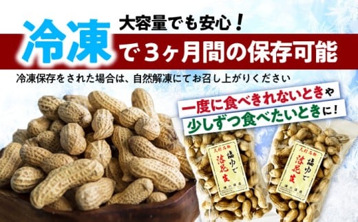 【冷凍保存3か月可】塩ゆで落花生 合計3kg (500g×6袋) ゆでピー 落花生 国産 / ゆでぴー 落花生 ピーナッツ ナッツ おつまみ おやつ / 大村市 / 浦川豆店[ACZR003]