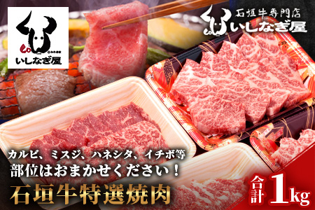 AB-17 石垣牛特選焼肉1kg（いしなぎ屋）