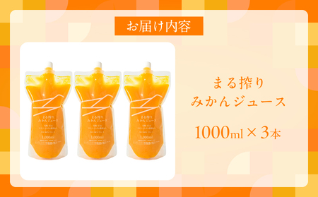 果汁 100％ まる搾り みかん ジュース 1000ml×3本 機能性表示食品 飲料 ソフトドリンク 果物 フルーツ 柑橘 ミカン シャーベット 国産 人気 おすすめ ギフト おすそ分け お土産 贈り