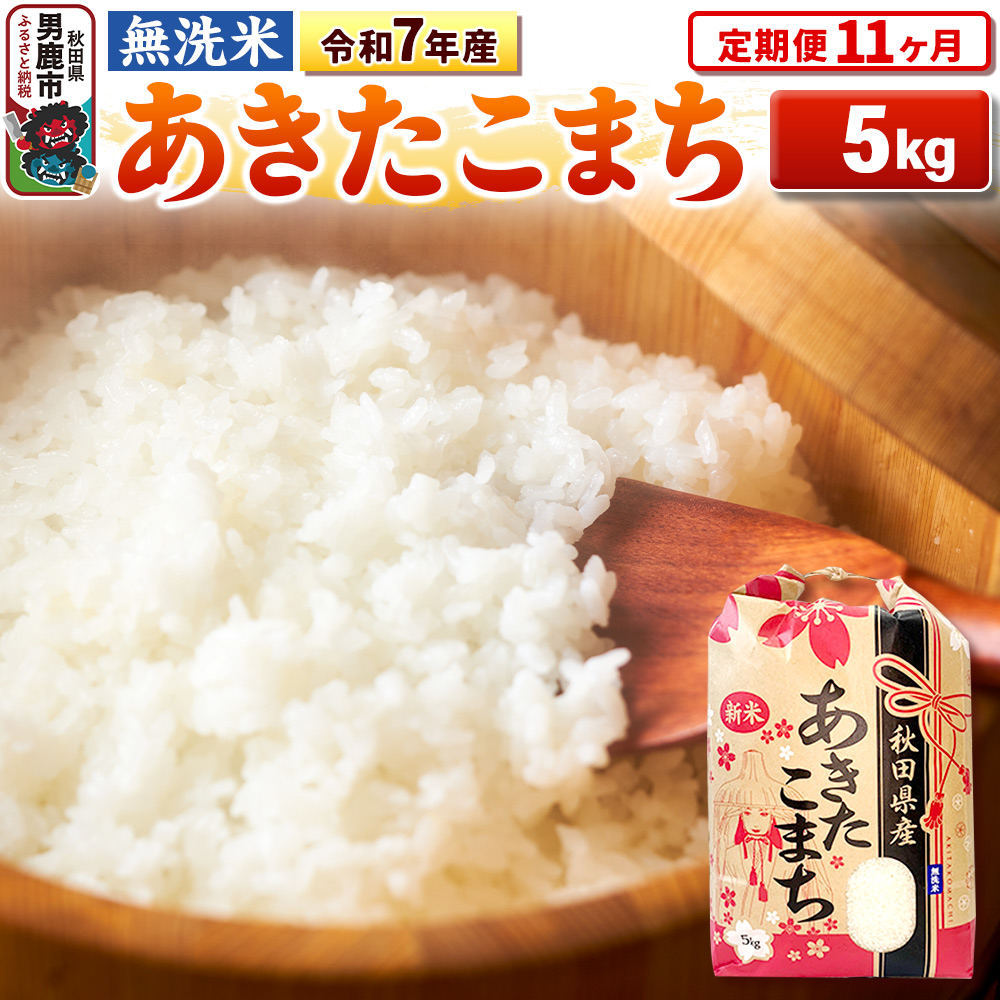 《定期便11ヶ月》令和7年産 【無洗米】 あきたこまち 5kg [こまちライン あきたこまち ブランド米 お米 白米 精米 無洗米 米どころ 秋田 秋田県産]