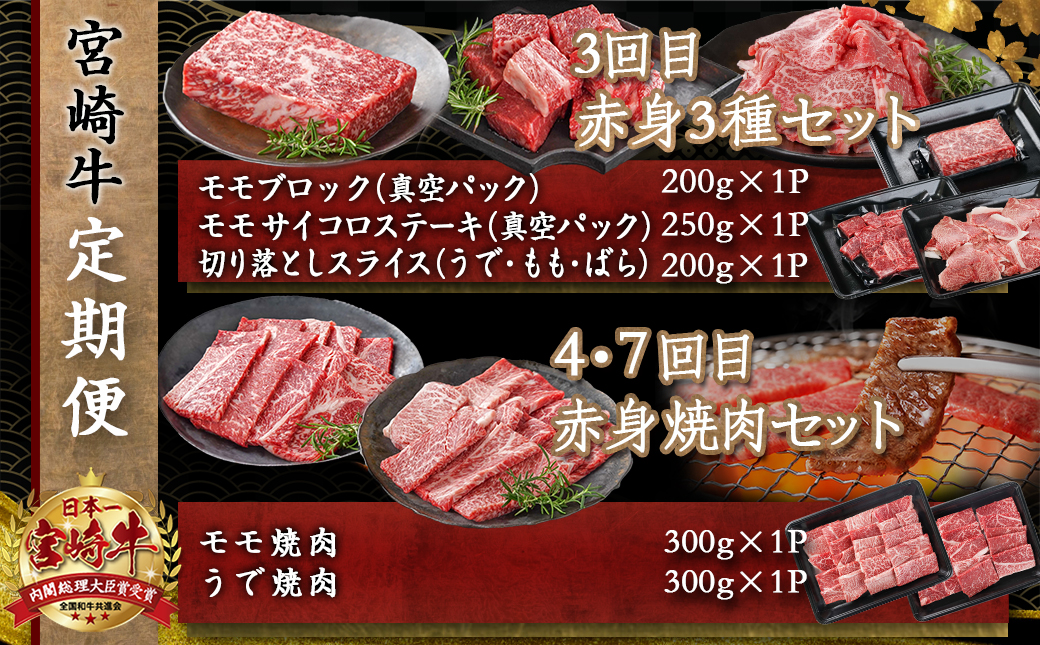 おいしさギュウギュウ♪宮崎牛定期便(10ヶ月)_T190-10-6501