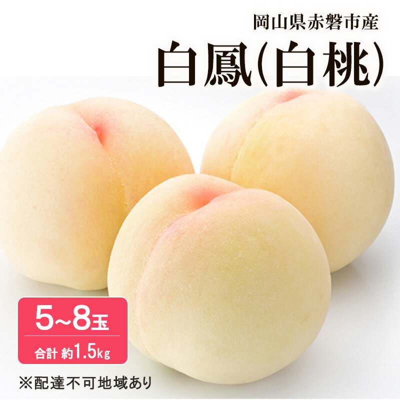 【ふるさと納税】桃 2025年 先行予約 白桃 白鳳 約1.5kg 5～8玉 フルーツ 果物 岡山 赤磐市産　お届け：2025年7月上旬～2025年7月中旬