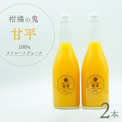 【ふるさと納税】柑橘の鬼　甘平100%ストレートジュース　2本【C56-26】_ みかんジュース みかん オレンジ ミカン 蜜柑 愛媛県 国産 甘い 柑橘 ジュース 100％ ストレート 果汁 飲料 甘平 オレンジジュース フルーツ 果物 2本 送料無料 【1302365】