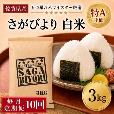 ふるさと納税 吉野ヶ里町 【毎月定期便】『さがびより』白米3kg(吉野ヶ里町)全10回