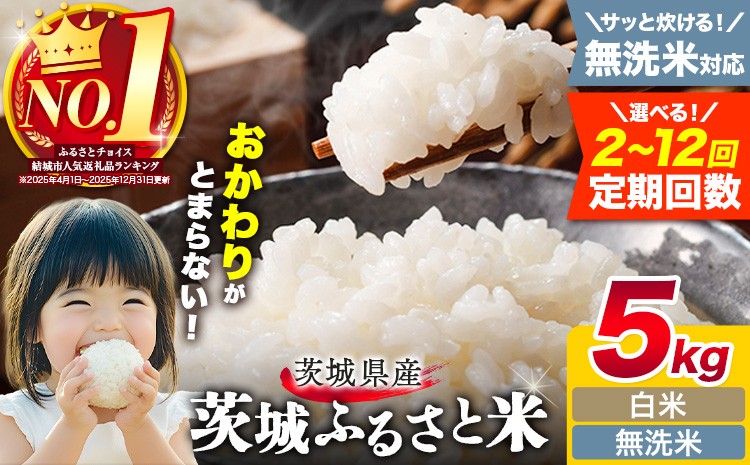 
                  米 茨城 ふるさと米 選べる 白米 無洗米 5kg 5kg×1袋 選べる定期回数 2回 3回 6回 9回 12回《申込月の翌月から出荷開始》茨城県 結城市 米 国産 お米 おこめ お弁当 おにぎり
                