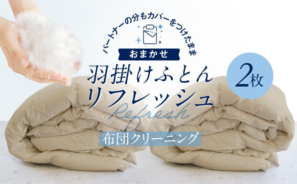 おまかせ羽毛掛布団リフレッシュ 2枚 布団カバーもつけたまま 宅配袋に入れておくるだけ 脱着不要 クリーニング　アドバンス飛騨　MX005