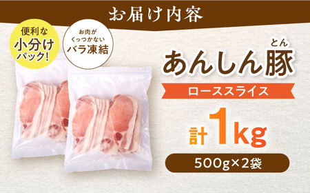 《バラ凍結》 ローススライス 1kg （500g×2袋） 豚肉 小分け 薄切り ロース 冷凍 白川町 / 藤井ファーム[AWAF049]