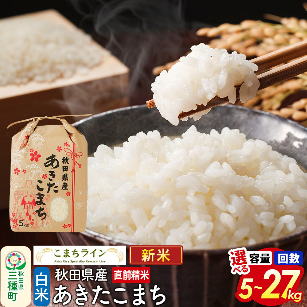 【ふるさと納税】《新米》【白米】秋田県産 あきたこまち 【選べる容量・お届け回数】定期便 5kg／10kg／20kg／27kg 令和8年産 こまちライン [新米 秋田 お米 米どころ あきたこまち こまちライン]