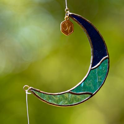 ふるさと納税 大月町 ステンドグラス 三日月 モチーフ サンキャッチャー 手作り インテリア雑貨  ハンドメイド 雑貨 |  | 01